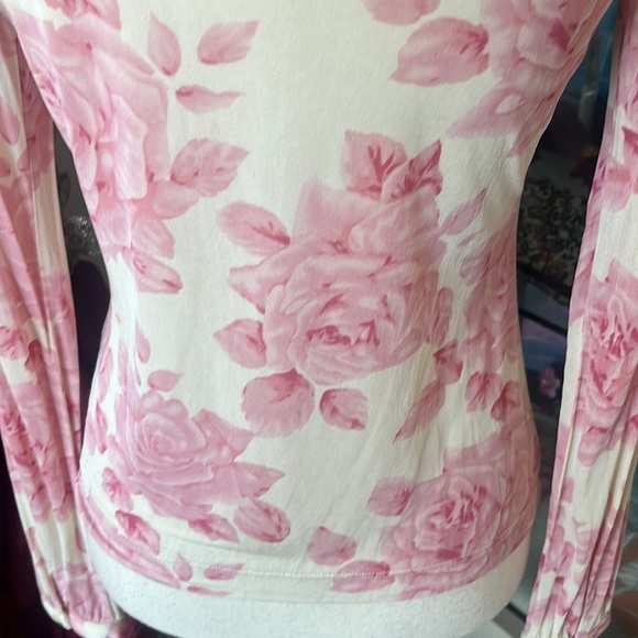 Banana Republic Pink Rose Blouse with front Tie - Picture 12 of 14